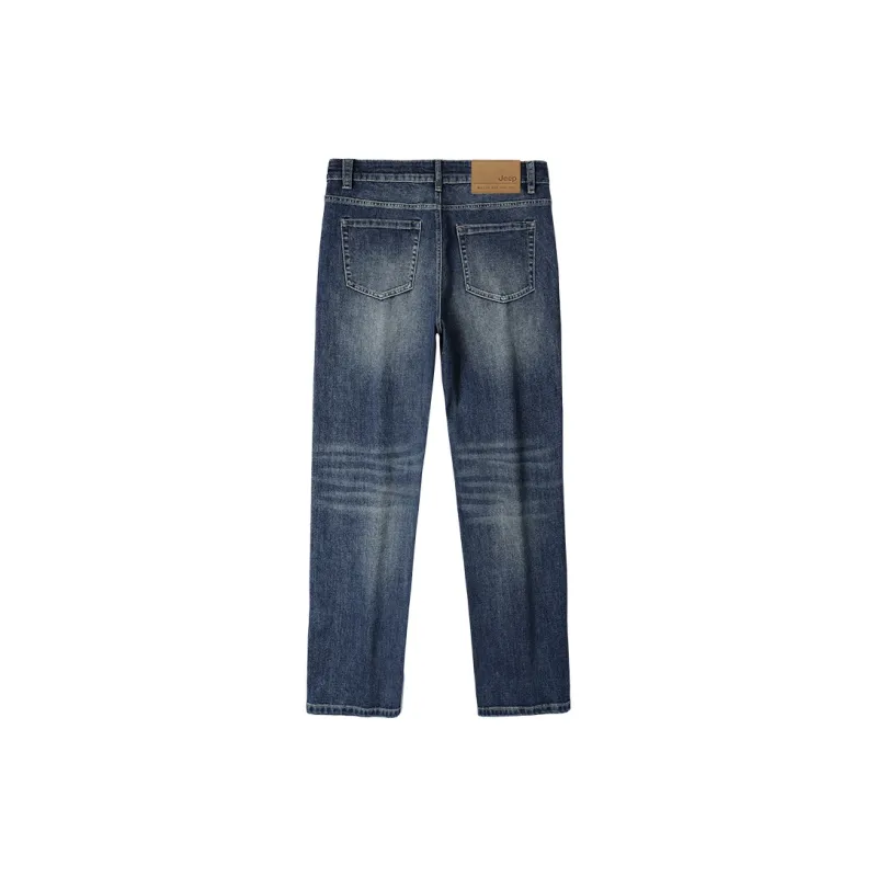 Jeep Loose Fit Micro Stretch Versatile Straight Fit Mid Rise Jeans Unisex Men's-1