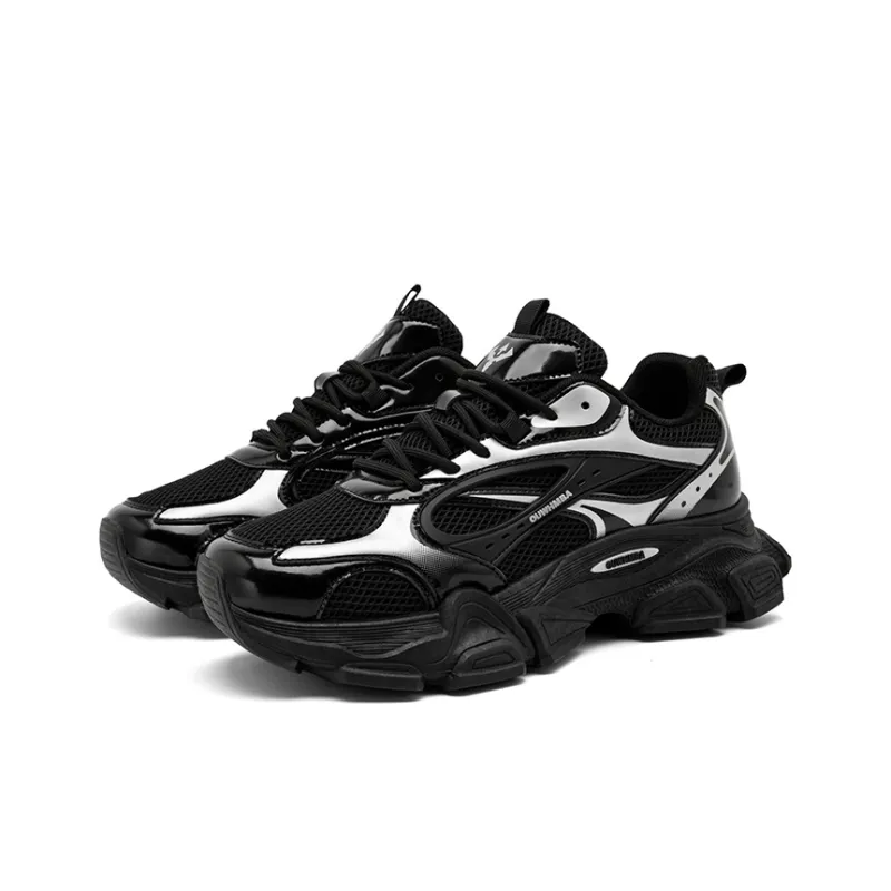 OUWENHEIMANBA Height Increasing Wear-Resistant Breathable Low-Top Chunky Sneakers Men's-2