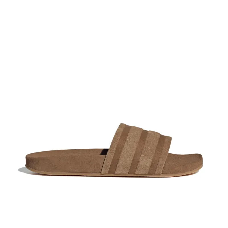Adidas Adilette Suede Slides Brown Desert Gum-1