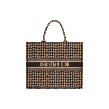 DIOR BookTote Cotton Tote Bag Shopping Bag Handbag Women's Brown