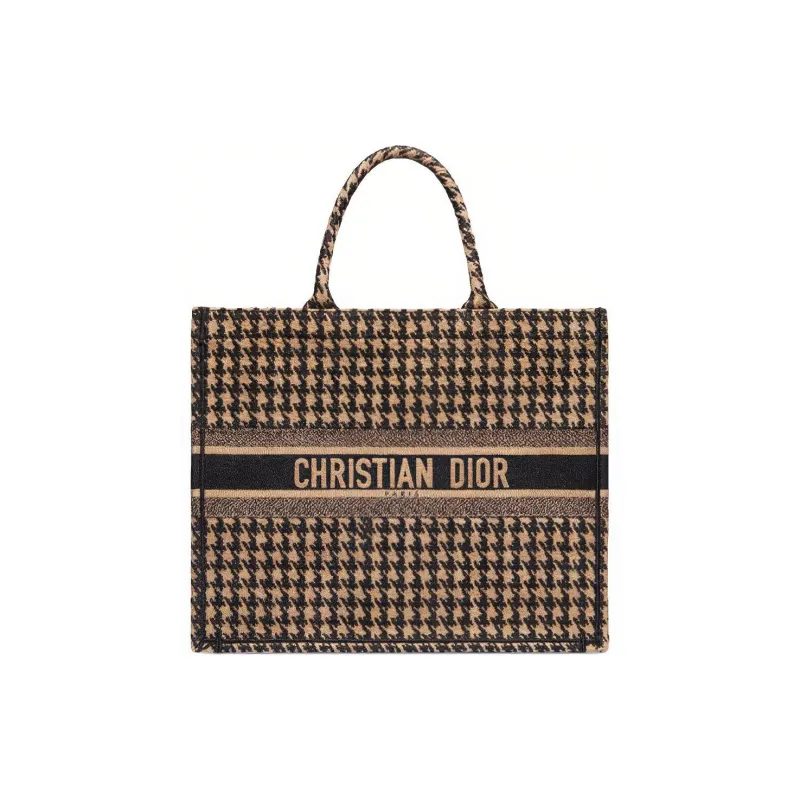 DIOR BookTote Cotton Tote Bag Shopping Bag Handbag Women's Brown-0