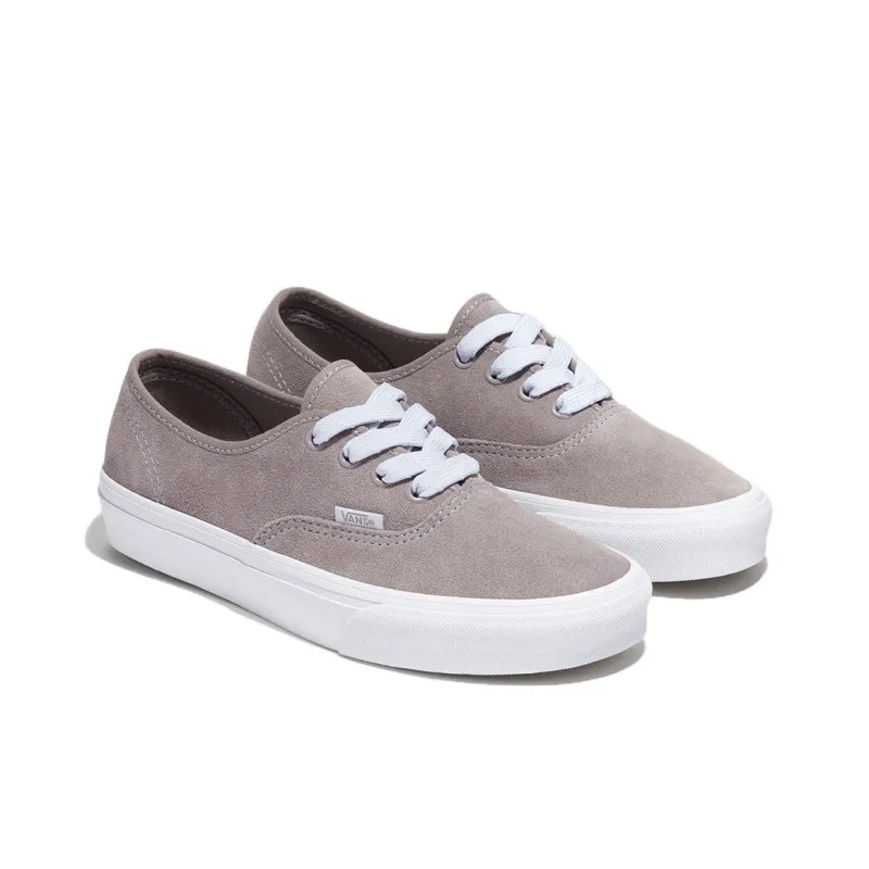 Vans Authentic Anti Slip Wear Resistant Low Top Skateboard Shoes Unisex Gray Pink-1