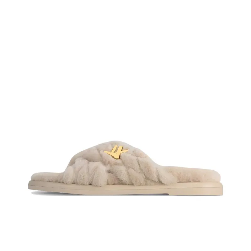 LOUIS VUITTON Bliss Slide Slippers Women's Beige-2