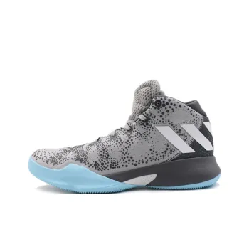 Adidas Crazy Heat Anti-Slip Wear-Resistant High-Top Basketball Shoes Men's Gray Blue