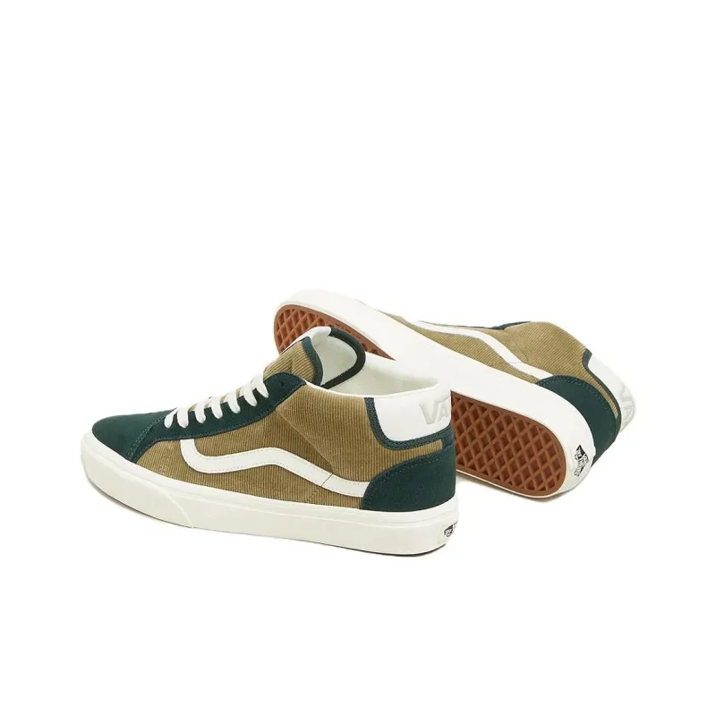 Vans Mid Skool Anti-Slip Wear-Resistant Mid-Top Skateboard Shoes Unisex Green-3