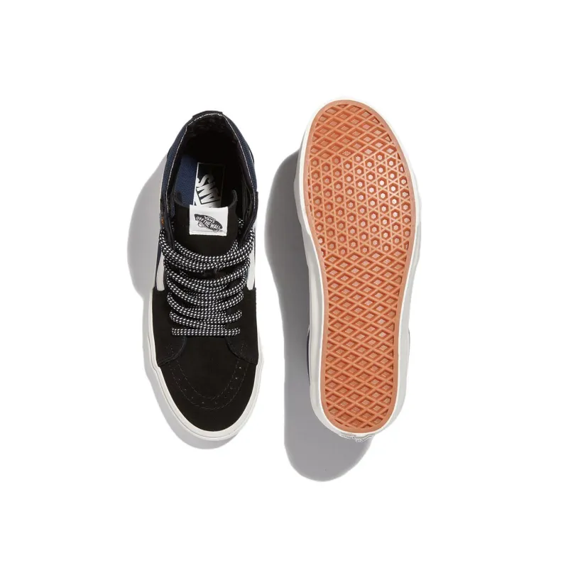 Vans SK8 HI Coverage Slip Resistant High Top Skateboard Shoes Unisex Blue Black-3