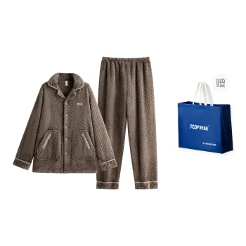 Floating Light Islands Pajama Set Shopping Bag Men's Tan