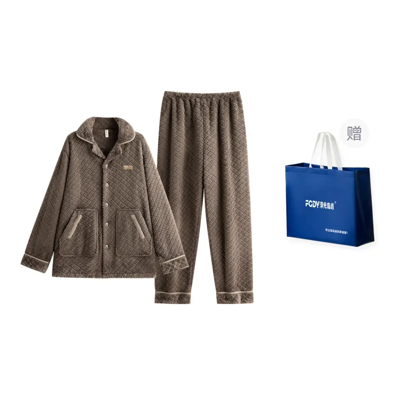 Floating Light Islands Pajama Set Shopping Bag Men's Tan-0