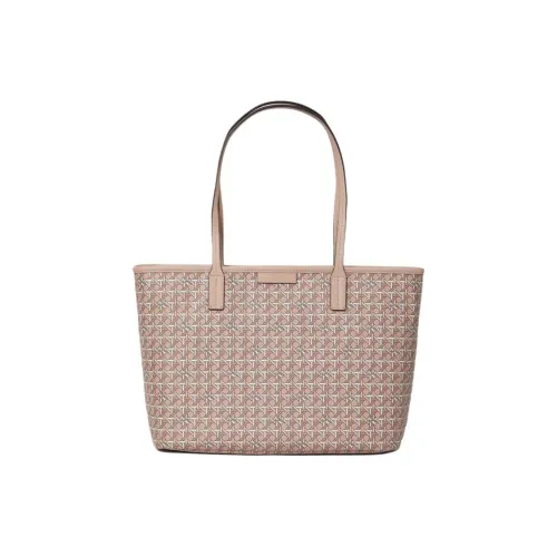 TORY BURCH Coated Canvas Combo Bag Tote Bag Shopping Bag Handbag Shoulder Bag Small Size Women's Peach Pink