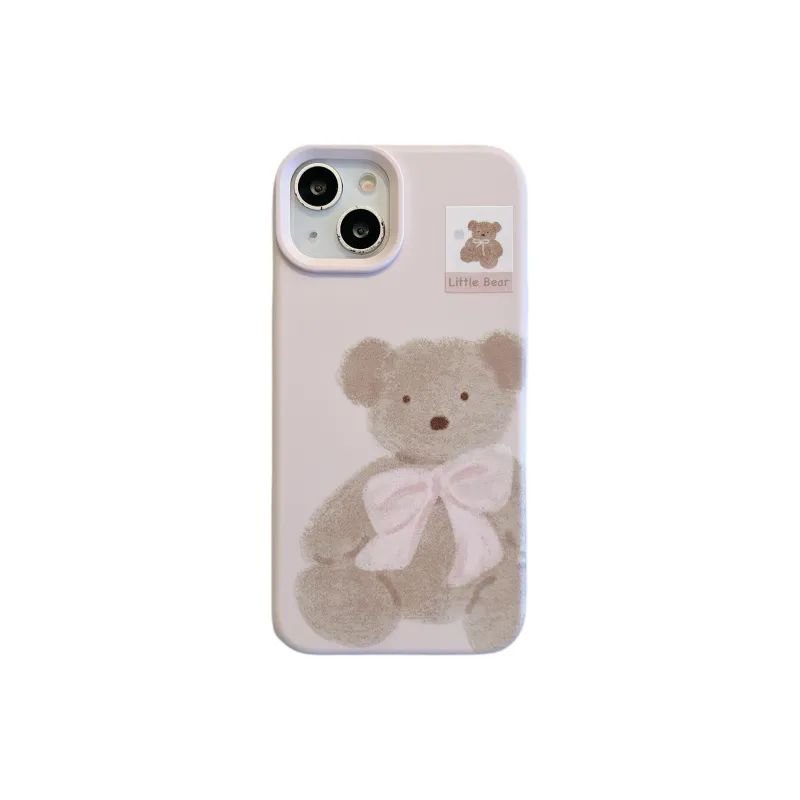 Wei Xin TPU Material Foundation Brown Bear Phone Cases Compatible With IPhone 16/15 Pro Max/Apple 13/14 Pro Max/12-0
