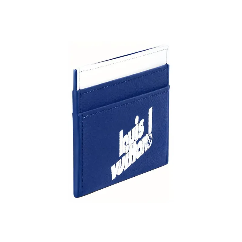 LOUIS VUITTON Porte Carte Double Card Holder Monogram Blue-1