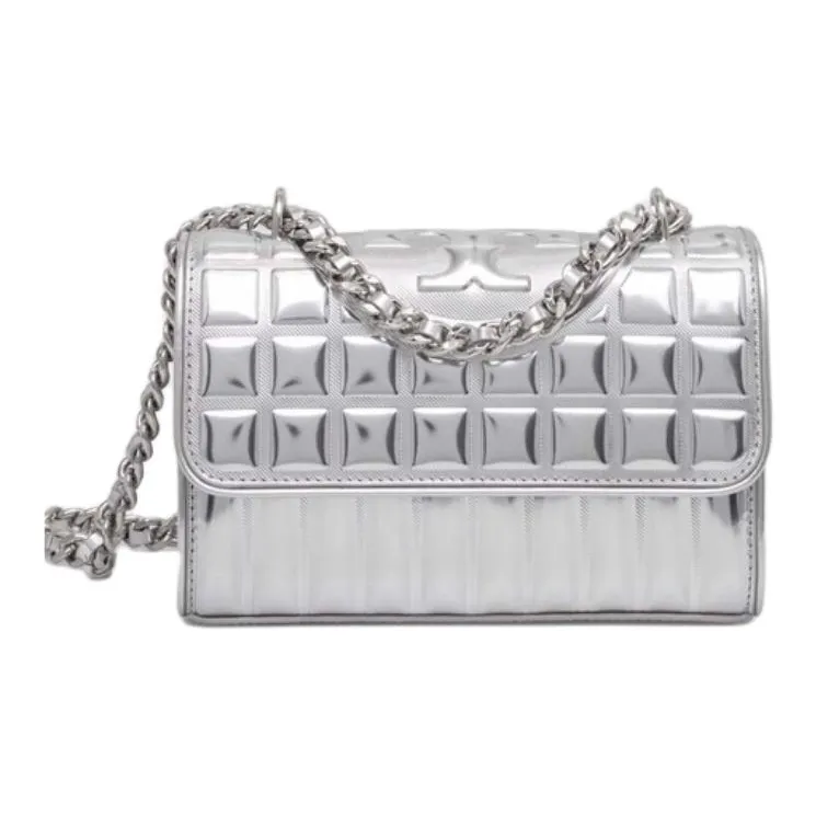 TORY BURCH Tory Burch Fleming Leather Handbag Shoulder Bag Women's Silver-0