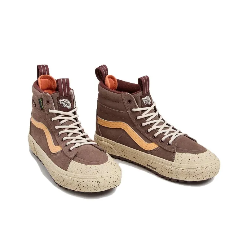 Vans SK8 HI Anti Slip Wear Resistant High Top Skateboard Shoes Women's Taupe-2