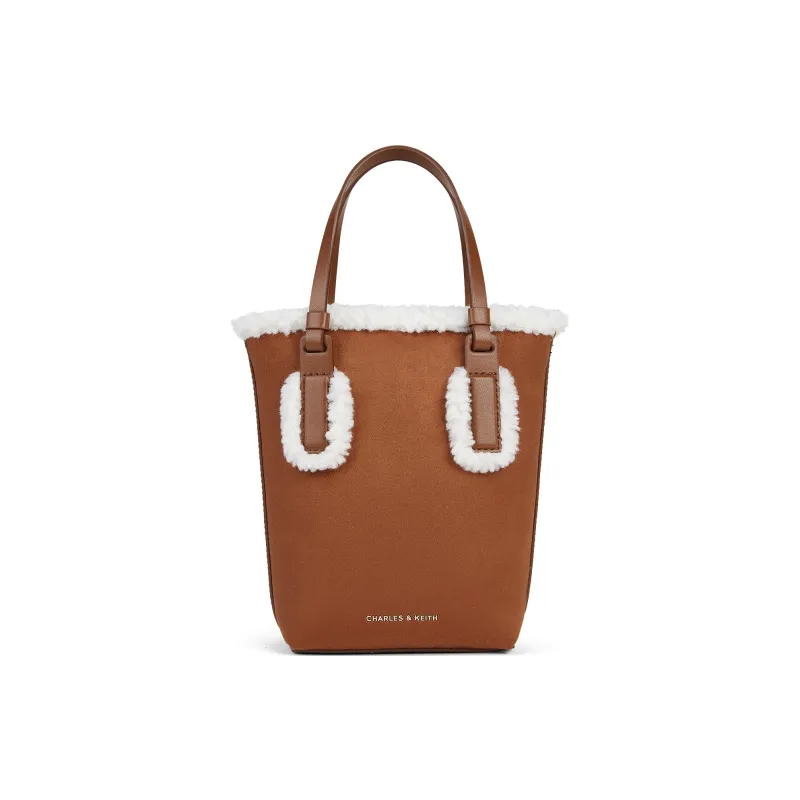 CHARLES&KEITH PU, Textile Mixture Handbag Trumpets Women's Brown-0