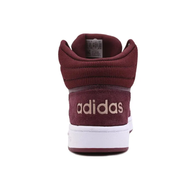Adidas Hoops 2.0 Anti-Slip Wear-Resistant Mid-Top Skateboard Shoes Women's Burgundy-2
