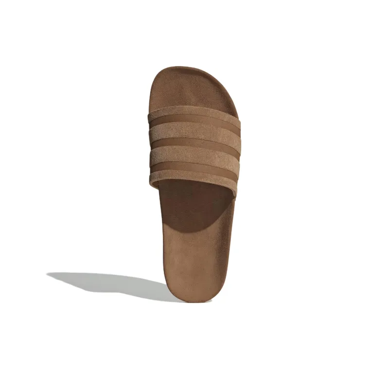 Adidas Adilette Suede Slides Brown Desert Gum-3
