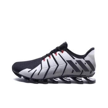 Adidas Springblade Cushioning Wear-Resistant Low-Top Running Shoes Men's Black White