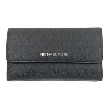 MICHAEL KORS Jet Set Leather Wallet Tubas Women's Black