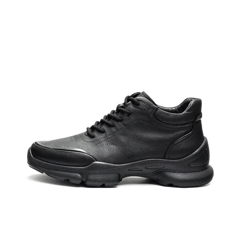 HARSON Casual Shoes Men Mid Top Black-0