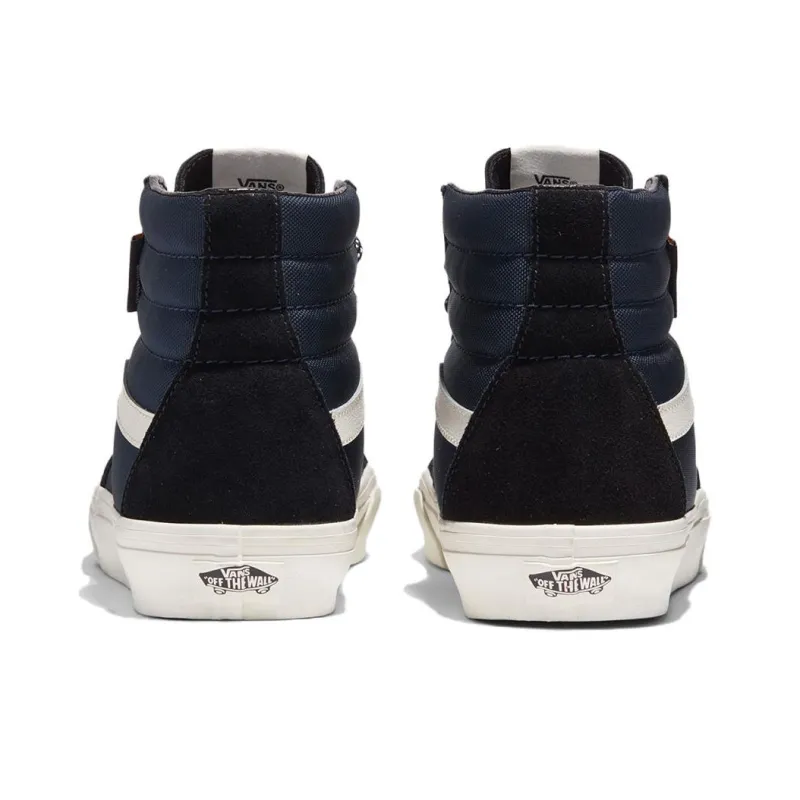 Vans SK8 HI Coverage Slip Resistant High Top Skateboard Shoes Unisex Blue Black-2