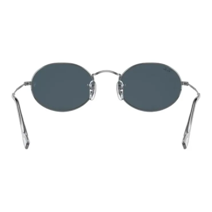 RayBan Metal Crystal Oval Sunglasses Women's Silver-3