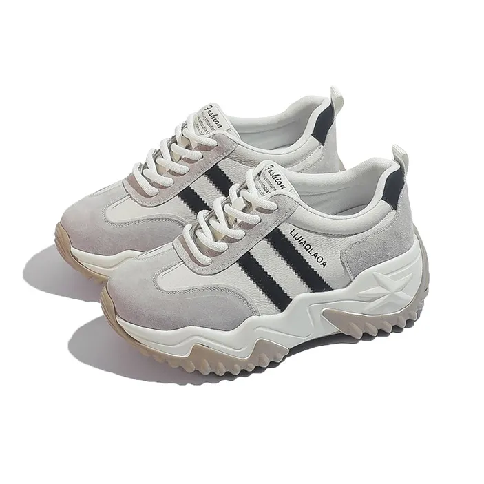 DK.VAN Abrasion Resistant Low Top Chunky Sneakers 7cm Women's Apricot-6