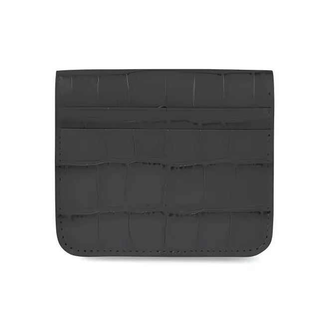 Balenciaga Crocodile Leather Patchwork Calfskin Wallet Men's Black-1