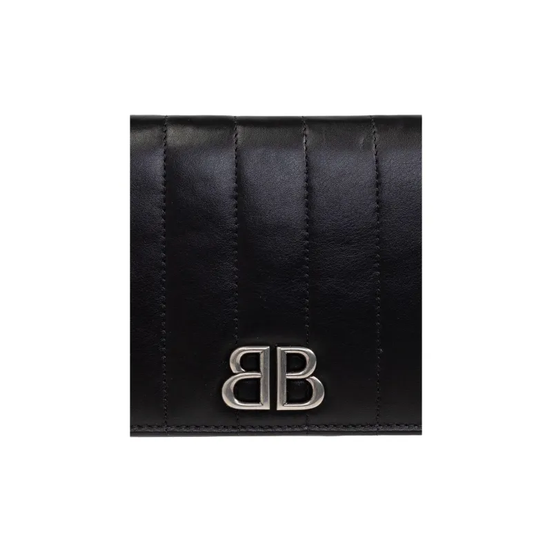 Balenciaga Logo Plaque Quilted Zip-Around Wallet-4