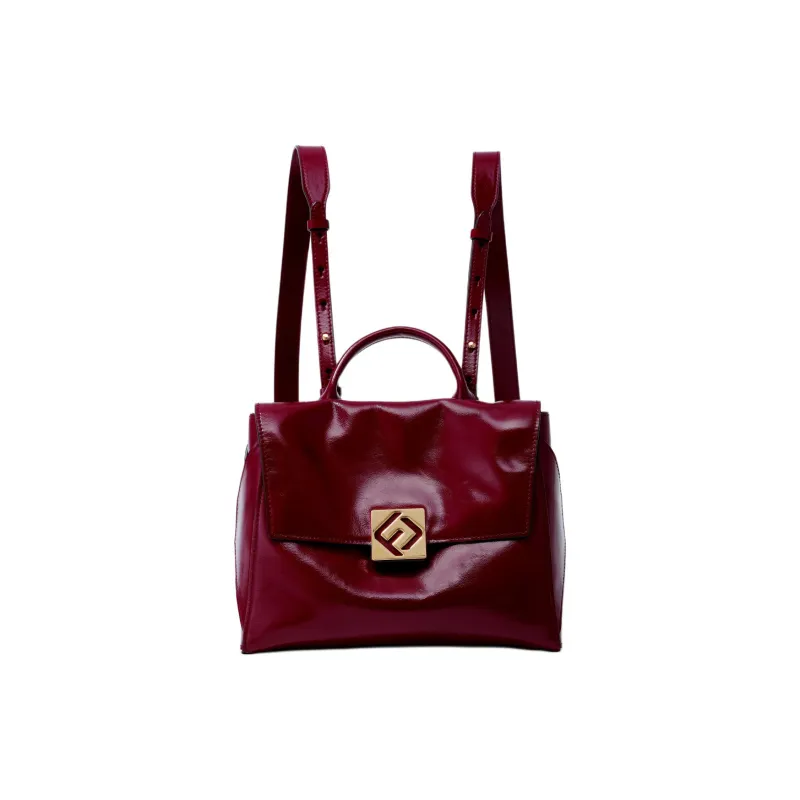 FION Cow Leather Backpack Large Size Women's Multicolor-4