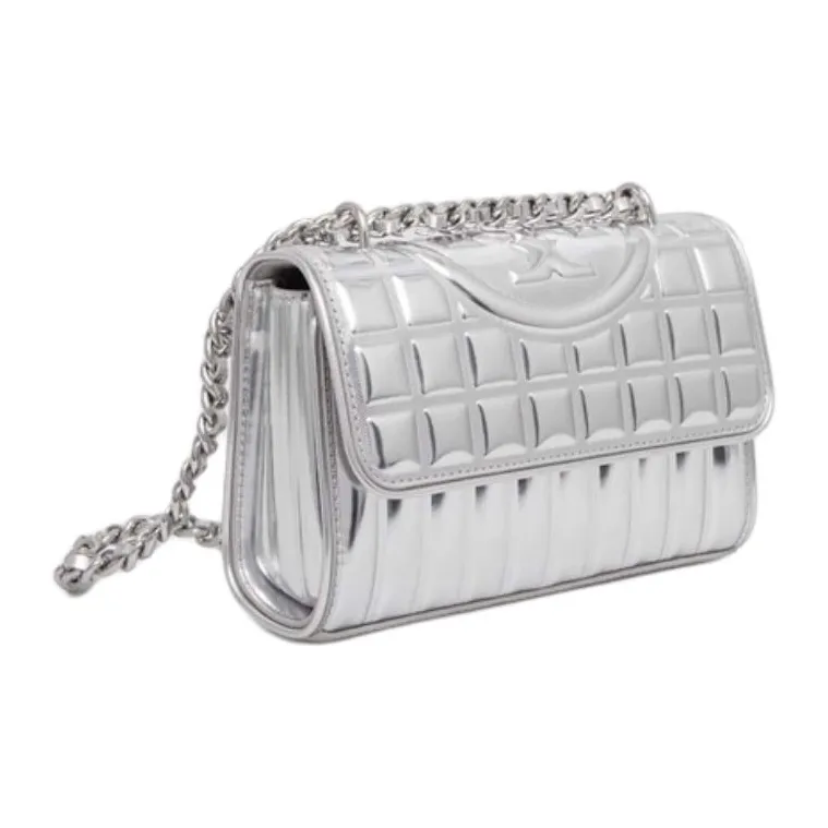 TORY BURCH Tory Burch Fleming Leather Handbag Shoulder Bag Women's Silver-1