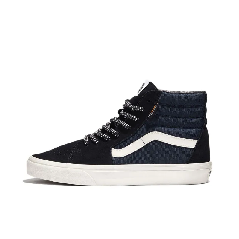 Vans SK8 HI Coverage Slip Resistant High Top Skateboard Shoes Unisex Blue Black-0
