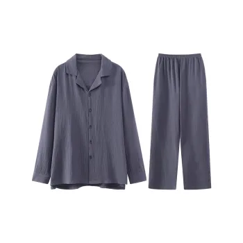 Lan Miao Pajama Set Men's Blue Gray