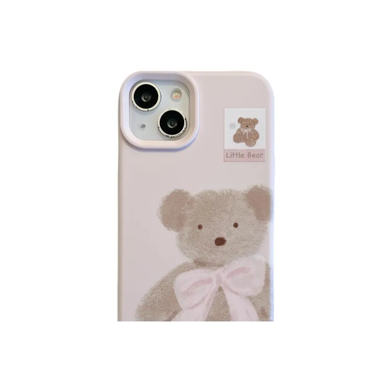 Wei Xin TPU Material Foundation Brown Bear Phone Cases Compatible With IPhone 16/15 Pro Max/Apple 13/14 Pro Max/12-1
