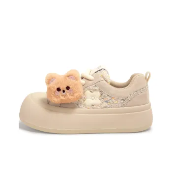 TTKJ Wear Resistant Height Increasing Low Top Casual Shoes Women's Creamy Apricot