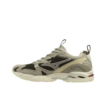 Mizuno Wave Rider 10 Anti Slip Wear Resistant Low Top Casual Shoes Unisex Gray Beige