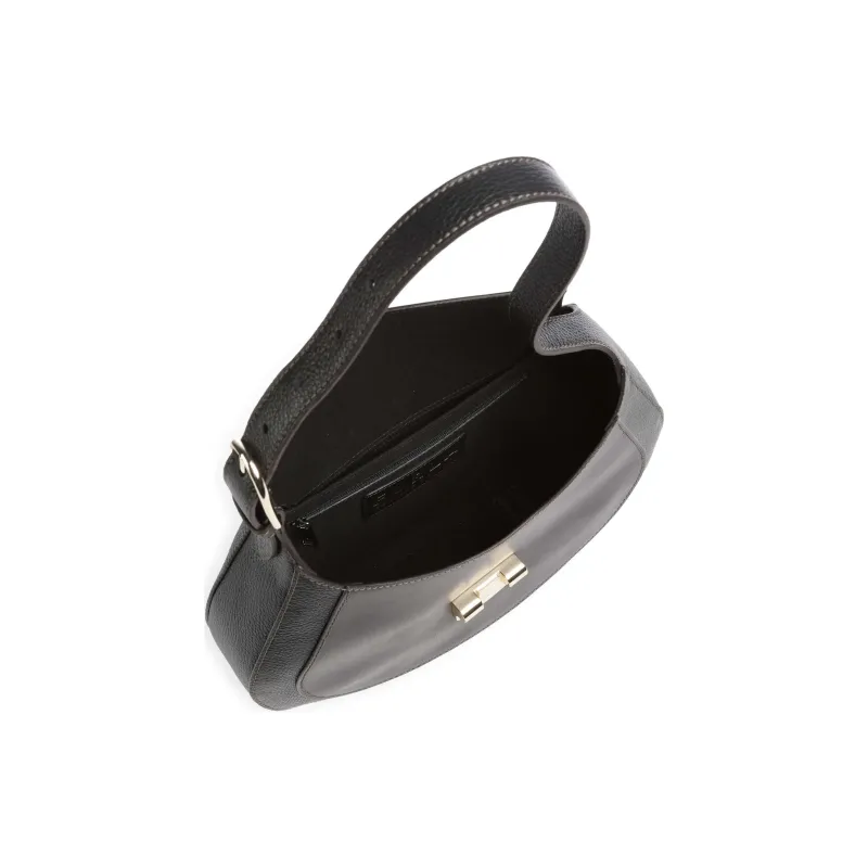 Furla Club 2 Grain Calfskin Handbag, Shoulder Bag Women's Black-4