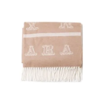 MaxMara Logo Patch Fringed Edge Scarf