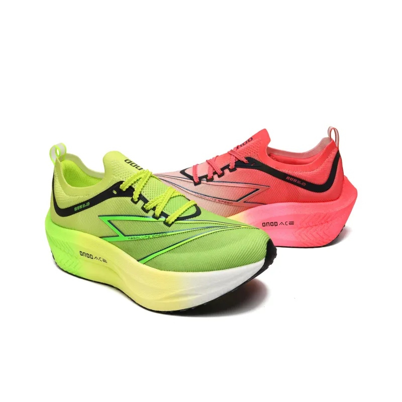ONOD Sprint Long Distance Running Training Marathon Running Shoes Unisex Green Pink Mismatched-1