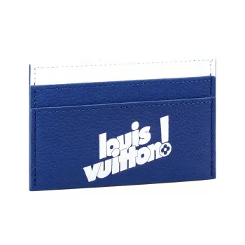 LOUIS VUITTON Porte Carte Double Card Holder Monogram Blue