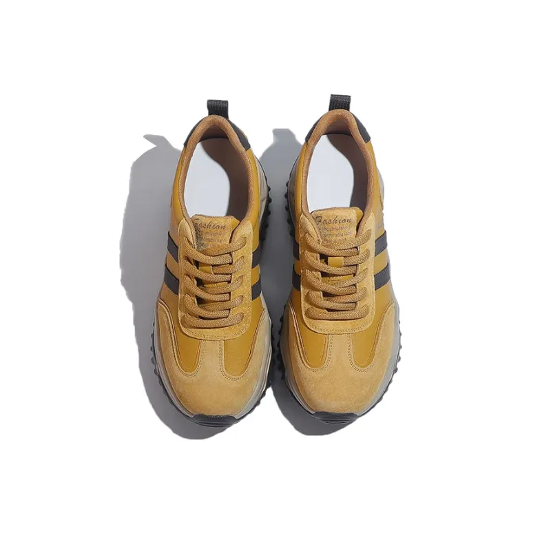 DK.VAN Abrasion Resistant Low Top Chunky Sneakers 7cm Women's Apricot-12
