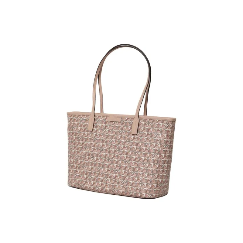 TORY BURCH Coated Canvas Combo Bag Tote Bag Shopping Bag Handbag Shoulder Bag Small Size Women's Peach Pink-1