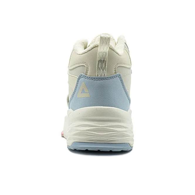 PEAK Warm And Wear Resistant High Top Skateboard Shoes Women's Beige-3
