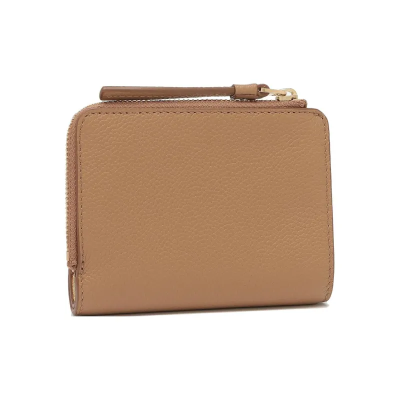 TORY BURCH McGraw Litchi Grain Leather Wallet Women's Tiramisu-1