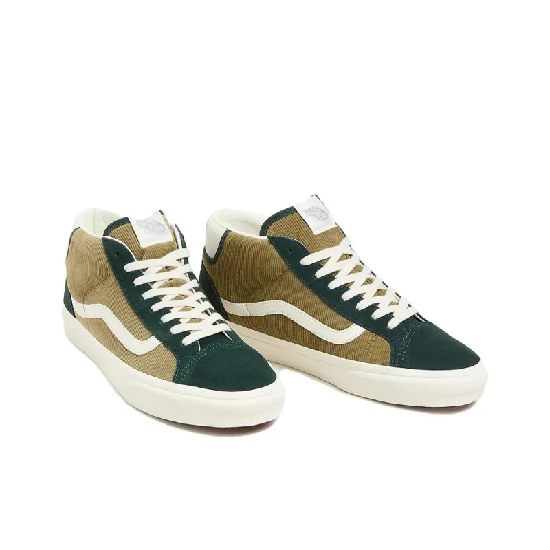 Vans Mid Skool Anti-Slip Wear-Resistant Mid-Top Skateboard Shoes Unisex Green-2