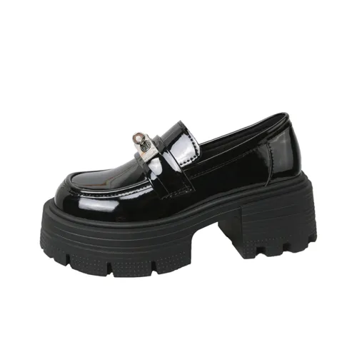 EEueeczs Loafers 5.5cm Women's Black