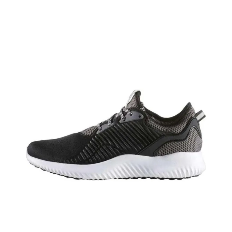 Adidas AlphaBounce Cushioned Slip Resistant Low Top Casual Running Shoes Women's Black White-0