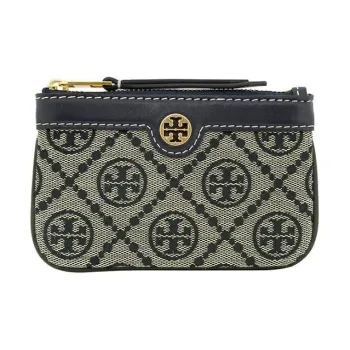 TORY BURCH T Monogram Leather Card Holder Women's Blue