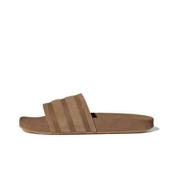 Adidas Adilette Suede Slides Brown Desert Gum