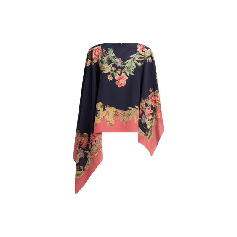 ETRO Silk Shawls Women's Marine Blue-1