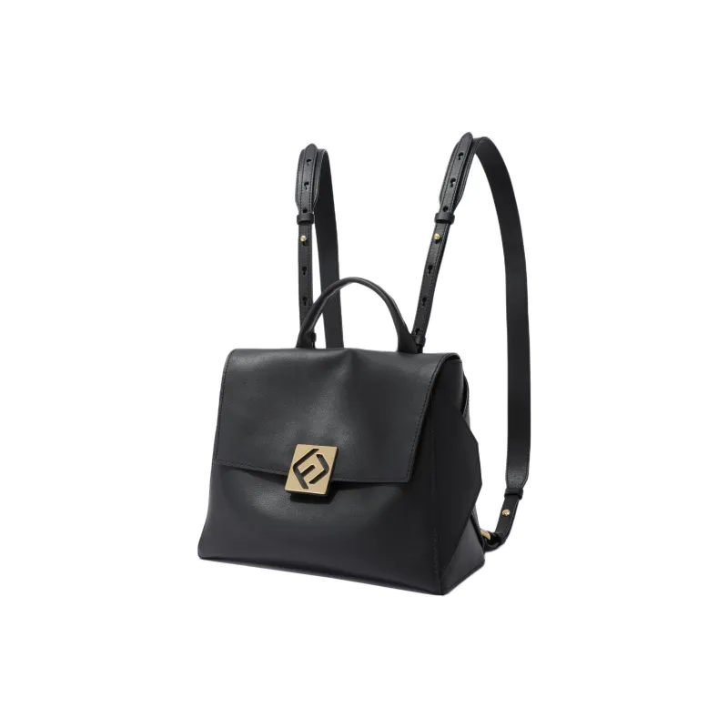 FION Cow Leather Backpack Large Size Women's Multicolor-2